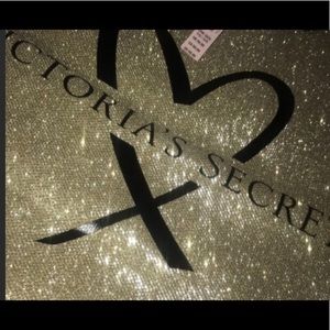 NEW UNUSED Victoria’s Secret sparkling gold tote